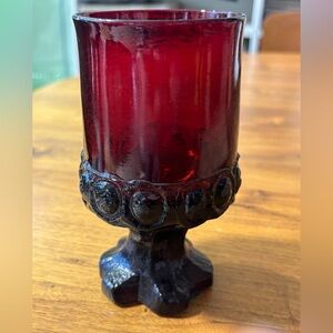 Vintage Tiffin Rancho Ruby red Franciscan water goblet in Madeira pattern